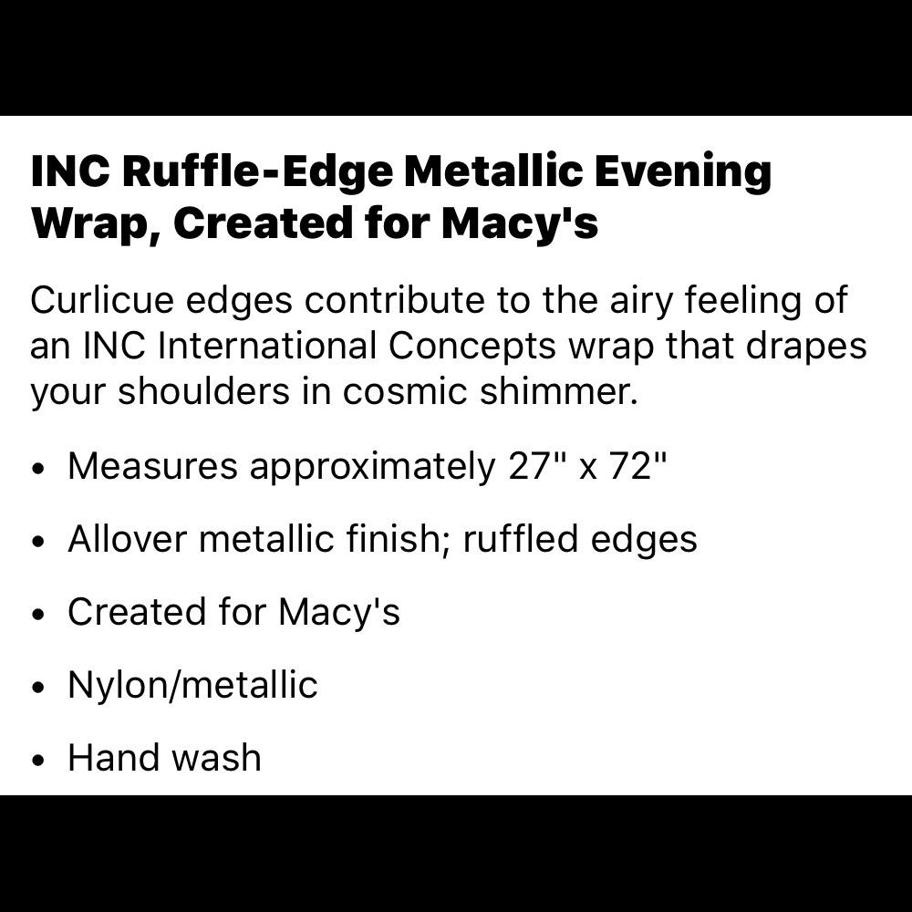 INC International Concepts Ruffled Wrap - Picture 2 of 8
